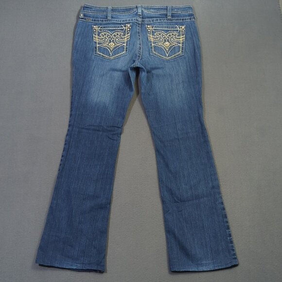 Ariat Jeans Women's 32L Blue Ruby Boot Cut Western Denim Cowgirl Rodeo Hemmed - Picture 2 of 16